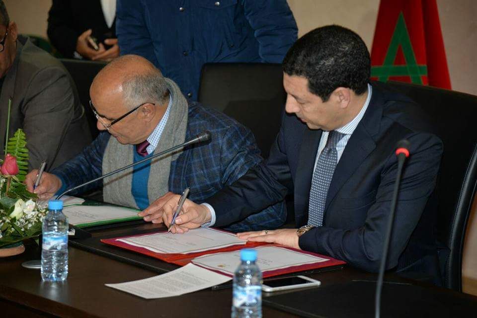 إتفاقية شراكة بين غرفة التجارة والصناعة و الخدمات الدار البيضاء سطات و المجلس الجماعي لمدينة برشيد 1 IMG 20180213 WA0075