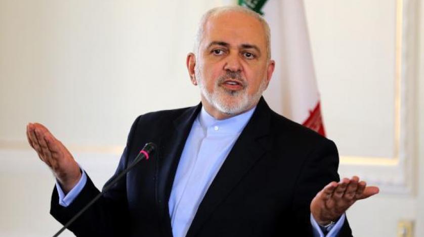 Zarif gestures during a press conference in Tehran on February 13 afp