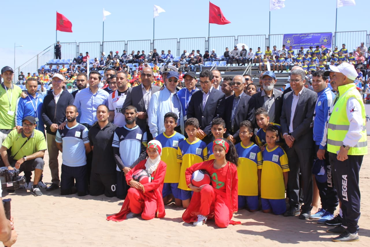 الجديدة انطلاق دوري كرة القدم الشاطئية المنظم من طرف البرنامج التطوعي act4community، لمجموعة OCP الجرف الأصفر 1 IMG 20190506 WA0055