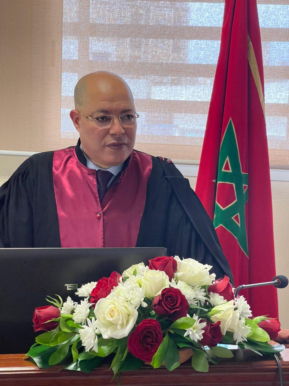 الأستاذ الباحث محمد الزردة رئيس قسم قضاء الأسرة بطنجة يناقش أطروحته لنيل الدكتوراه. 1 IMG 20210423 WA0031