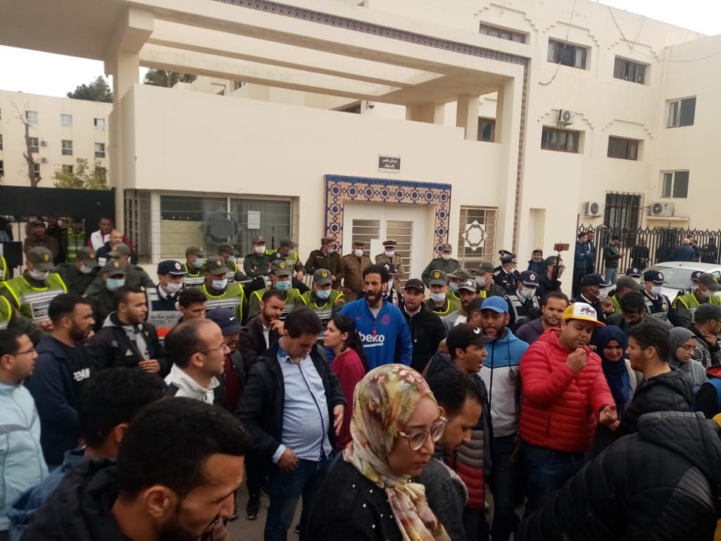 وقفة لتنسيقية جهة فاس مكناس لحملة الشهادات المعطلين تنتهي بتدخل الأمن. 3 IMG 20220224 WA0045