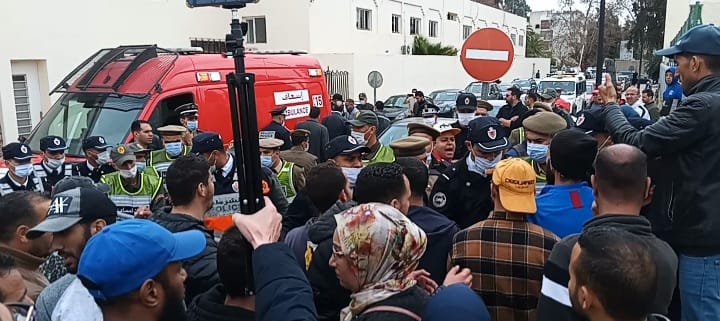 وقفة لتنسيقية جهة فاس مكناس لحملة الشهادات المعطلين تنتهي بتدخل الأمن. 2 IMG 20220224 WA0046