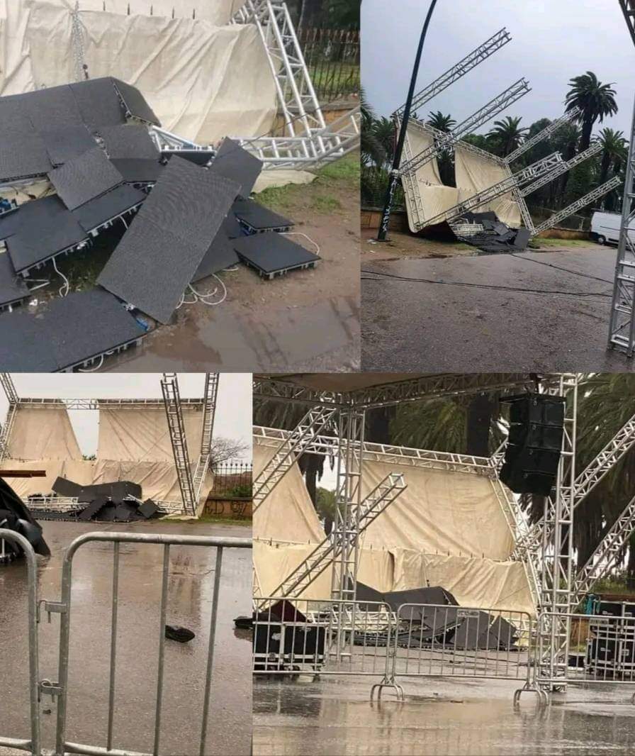 سقوط الشاشة العملاقة بمدينة المحمدية بسبب الرياح والامطار 1 IMG 20221214 WA0056