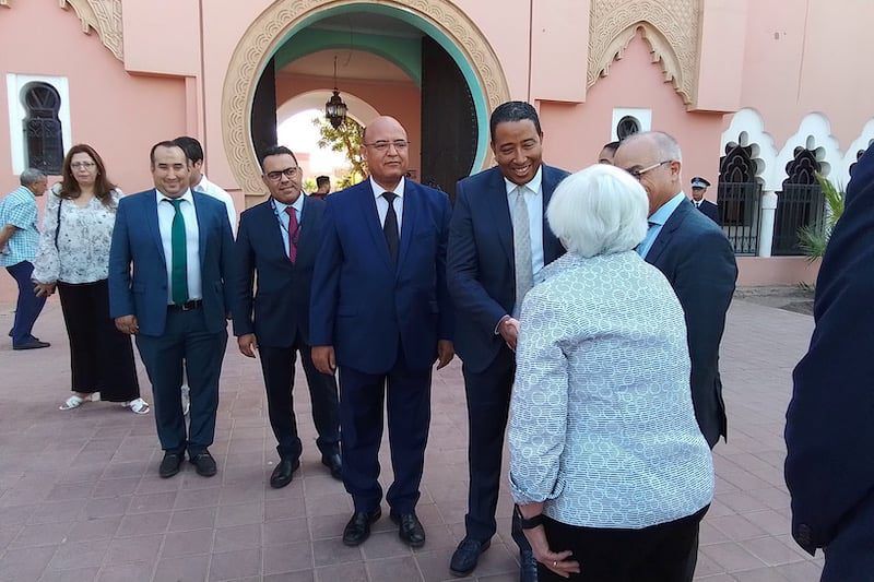 وزيرة الخزانة الأمريكية تزور ثانوية مولاي يوسف بمراكش بحضور طارق والبرلماني ونائب العمدة 1 IMG 20231011 WA0000