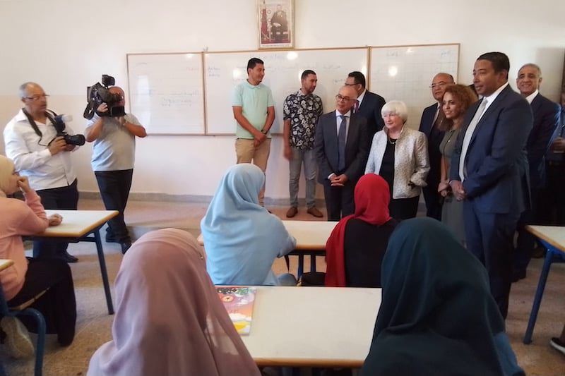 وزيرة الخزانة الأمريكية تزور ثانوية مولاي يوسف بمراكش بحضور طارق والبرلماني ونائب العمدة 3 IMG 20231011 WA0001