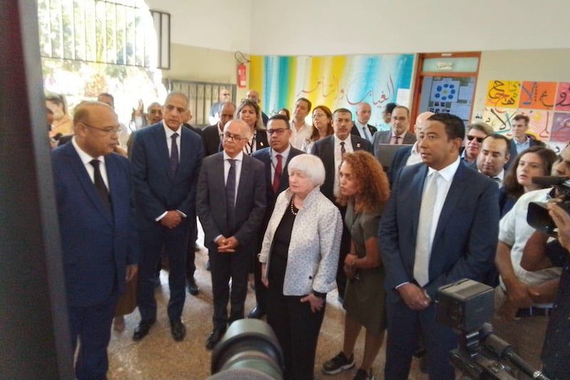 وزيرة الخزانة الأمريكية تزور ثانوية مولاي يوسف بمراكش بحضور طارق والبرلماني ونائب العمدة 4 IMG 20231011 WA0003