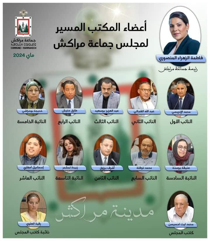 العمدة فاطمة الزهراء المنصوري تعيد توزيع تفويضات نوابها للمجلس الجماعي لمراكش 1 IMG 20240520 WA0043