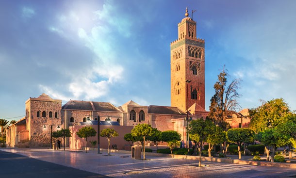 koutoubia mosque minaret located at medina quarter of marrakesh morocco balate dorin