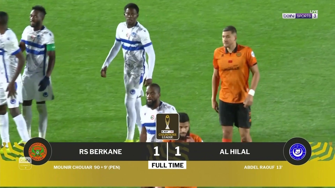 تعادل صعب بين نهضة بركان والهلال يؤجل الحسم إلى موقعة الإياب 1 نهضة بركان المغربي والهلال السوداني.1080